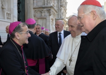 Delpini papa Francescoe e Scola scaled 1