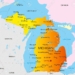 4420436 vector color map of michigan state usa